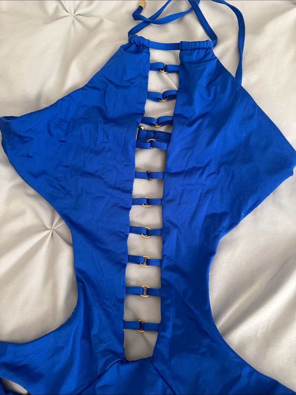 Beach Bunny Cobalt Blue Ladder Cutout One-Piece Swimsuit - Picture 3 of 10